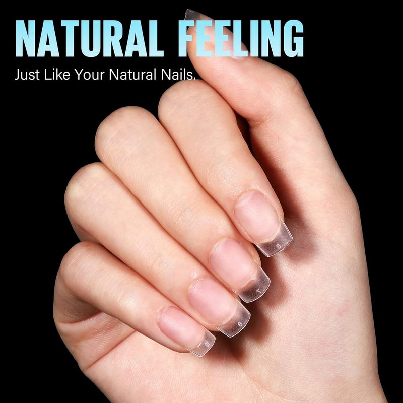 TOMICCA Short Square Nail Tips 240Pcs Pre-buff Full Matte Acrylic Fake Nails, 15 Sizes Full Cover Press on Nail for Extension Manicure Home DIY Nail Art - Image 5